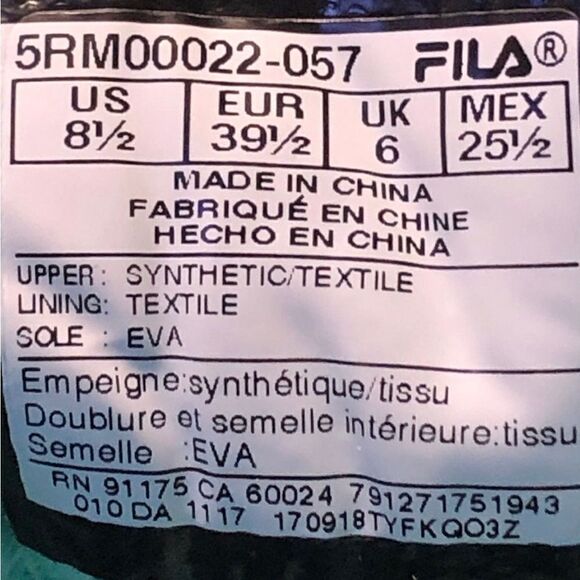 Womens FILA Memory Speedstride Teal Running Shoes / Size 8.5 - Picture 9 of 9